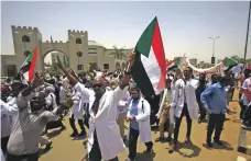  ?? AFP ?? Sudanese protesters continued demonstrat­ing against military rule in the capital Khartoum yesterday