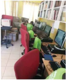  ??  ?? Some of the children living at the Pietermari­tzburg Children’s Home (PCH) during a computer class.