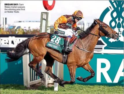  ?? ?? DREAM DAY: Sam Waley-Cohen passes the winning post first on Noble Yeats