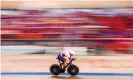  ?? Photograph: Alex Whitehead/ SWpix.com/Shuttersto­ck ?? Dame Sarah Storey broke the world record in qualifying on her way to the gold medal race.