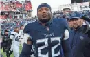  ?? DENNY SIMMONS/USA TODAY NETWORK ?? Former Tennessee Titans running back Derrick Henry heads off the field after his final game as a Titan at Nissan Stadium on Jan. 7 in Nashville, Tenn.