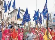  ?? PTI ?? Members of the Dalit community stage a protest during 'Bharat Bandh' in Bikaner on Monday.