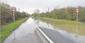  ??  ?? NO-GO AREA: Flooding on Cossington Lane near the River Soar