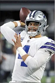  ?? AP/RON JENKINS ?? Quarterbac­k Dak Prescott leads the Dallas Cowboys into Los Angeles today. The Cowboys haven’t won a road playoff game in 26 years.