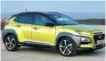  ?? HYUNDAI ?? The Kona is about a foot shorter than the Hyundai Tucson and joins a rapidly expanding category of compact utility vehicles.