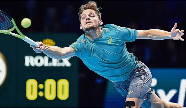  ??  ?? Now for the biggie: Belgium’s David Goffin will turn his attention to helping his country win the Davis Cup for the first time after his defeat to Bulgaria’s Grigor Dimitrov in the ATP Finals on Sunday. — AFP