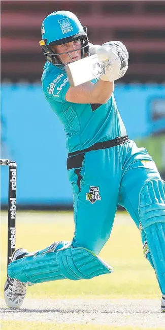  ?? Picture: Getty ?? Brisbane Heat’s Grace Harris hits out against the Stars last season.