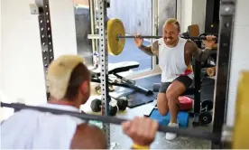  ?? Photograph: Dan Mullan/ Getty Images ?? Exeter’s Jack Nowell working out at home during lockdown.