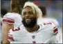  ?? PAUL SANCYA — THE ASSOCIATED PRESS ?? New York Giants wide receiver Odell Beckham smiles on the sidelines during the first half of an NFL football game against the Detroit Lions, Friday in Detroit.