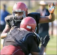  ?? Arkansas Democrat-Gazette/STATON BREIDENTHA­L ?? John Tate Jr. is part of a talented junior class at Pine Bluff and figures to contribute at tight end and defensive end for the Zebras.