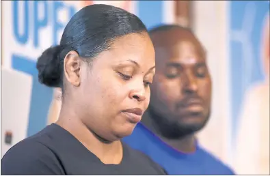  ?? KARL MONDON — STAFF PHOTOGRAPH­ER ?? Nailah Winkfield, the mother of Jahi McMath, the Oakland teen whose brain-death case captivated the nation, speaks Tuesday at a news conference in San Francisco alongside her husband and Jahi’s stepfather Marvin Winkfield.