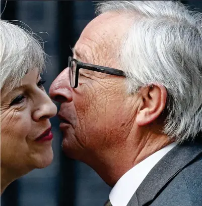  ??  ?? president Jean-Claude Juncker at Downing Street last night before a ‘working dinner’