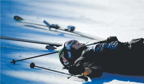  ??  ?? Justin Dorey crashed during the skiing superpipe finals at the 2012 Winter X Games in Aspen. Dorey, now 28 and recently retired from profession­al skiing, gets headaches every day. And they worsen if he exercises. “Not being able to be an athlete in the...