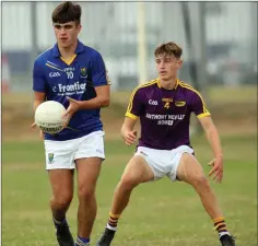  ??  ?? Wicklow’s Eoin O’ Neill gets away from Wexford’s Jason Bolger.