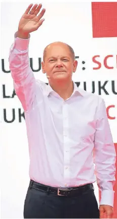  ?? FOTO: WAGNER / AFP ?? Olaf Scholz (SPD) trat in Köln auf.