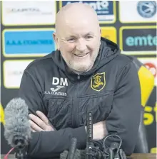  ?? ?? Livingston manager David Martindale still believes in his side’s chances