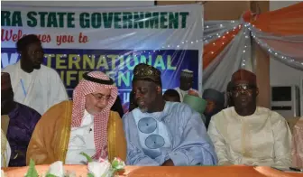  ??  ?? L-R- Saudi Arabia Ambassador to Nigeria, Amb. Fahhad Muahmmed, Secretary General SCIAN, Prof. Isha Oloyede, other Muslim leaders at the conference in Ilorin