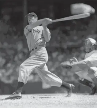  ?? ASSOCIATED PRESS FILE PHOTO ?? Joe DiMaggio’s 56-game hitting streak, which ended 75 years ago Sunday, is one of sports’ most iconic records.