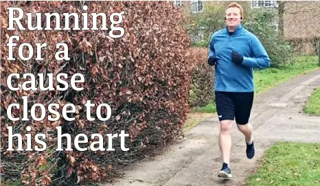  ??  ?? ON YOUR MARKS: Mark Welch running in aid of Sue Ryder Duchess of Kent Hospice