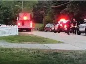  ?? Photo courtesy WJAR ?? Pictured, the scene of a one-car crash where a city man may have died following a medical incident while driving on Elder Ballou Meeting House Road.