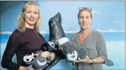  ?? Picture: SIBONGILE NGALWA ?? MARINE MATES: Lee-Anne Andersen, of the Friends of the EL Aquarium, left, and BCM chief of marine services Siani Tinley, with the ‘sea friends’ toys