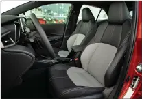  ??  ?? Features on the Corolla include: radar cruise, lane departure alert, heated seats, Bluetooth, Apple Carplay, heated steering wheel, push-button start, backup camera, blind spot monitoring, automatic lights, and automatic climate control.