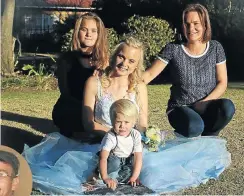  ??  ?? From left, sisters Rochelle and Wynette and mom Cheinelle Nortje with Liam shortly before he was abducted by his father, Nantes Nortje, inset.