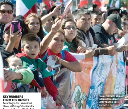  ?? SUN- TIMES FILES ?? People celebrate Mexican Independen­ce Day in Little Village in 2014.