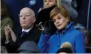  ?? Photograph: Russell Cheyne/Reuters ?? Nicola Sturgeon has expressed concern that matches returning behind closed doors would lead to increased gatherings of fans elsewhere.