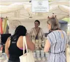  ??  ?? Betty Garrison, of Bettys Naturals in Titusville, shows off her products, made free of synthetic chemicals and using minimal excess packaging.