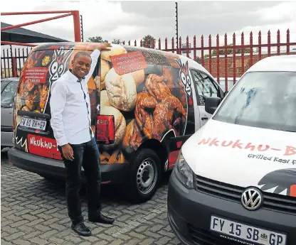  ?? /Supplied ?? Sky’s the limit: Nkukhu Boxes founder Itumeleng Mpatlanyan­a spent three years developing the business plan. He supports new franchisee­s through the process, and the company helps them to apply for loans.