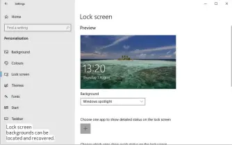  ??  ?? Lock screen background­s can be located and recovered.