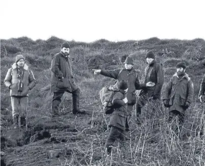  ??  ?? Ian Brady on Saddlewort­h Moor in December 1987 when he attempted to pinpoint the peat bog grave of Keith Bennett. The schoolboy was Brady and Myra Hindley’s fifth victim.