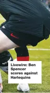  ??  ?? Livewire: Ben Spencer scores against Harlequins