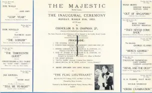  ??  ?? The programme of events at the Majestic on the first day