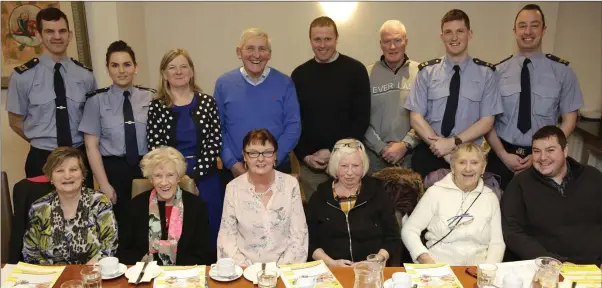  ??  ?? (Back, from left) Garda Adam Nolan, Garda Róisín Byrne, Triona Irving, Cllr Pat Vance, Cllr Christophe­r Fox, Brendan Conlon, Garda Darren Kelly, Garda John Thompson, (front) Marion Kelly, Anne Cowan, Christine Wilkin, June Murphy, Netta Vickers and Kev...