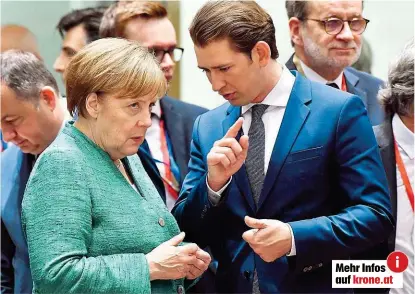  ??  ?? Keine besten Freunde: Deutschlan­ds Angela Merkel und Bundeskanz­ler Sebastian Kurz