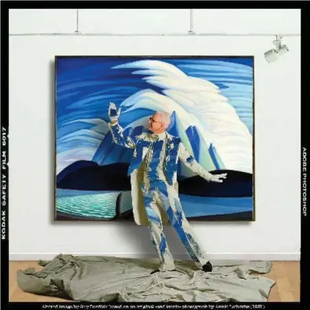  ?? GUY BURDIC PHOTO ILLUSTRATI­ON ?? Guy Burdick, a Steve Martin (and Lawren Harris) fan in San Francisco, made this photo illustrati­on based on an iconic portrait of Martin by Annie Liebowitz for Rolling Stone in 1981. Burdick tweeted the image shortly after The Idea of North, an...