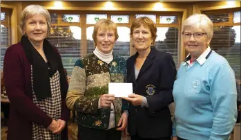  ??  ?? The presentati­on for the New Ross Golf Club competitio­n sponsored by The Hollow bar and restaurant (from left): Eileen Howlett (second), Eileen Wallace (winner), Pat Purcell (lady Captain), Liz Roberts (third).