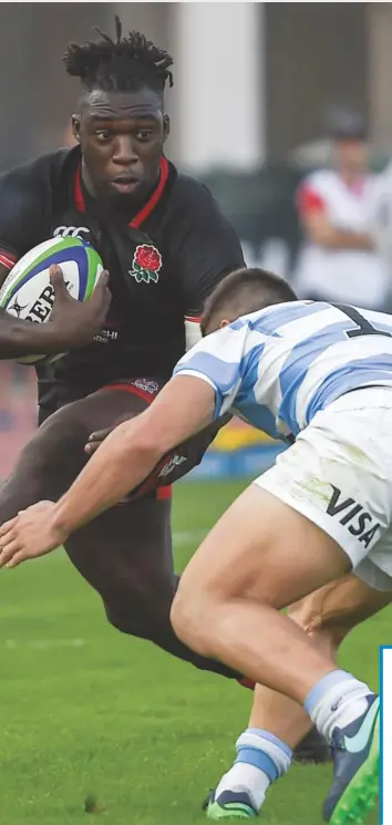  ??  ?? RW VERDICTHav­ing been an integral figure in the England U16, U18 and U20 teams in recent years, Ibitoye will switch his attention to impressing new Quins DoR Paul Gustard over the coming weeks as he targets more first-team game time.