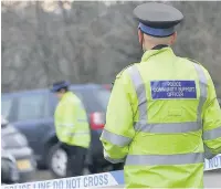  ??  ?? ●●Police at the scene on Pleasant Street Heywood where a man was shot in the leg