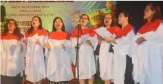  ??  ?? The Marian Guild choir presenting a welcoming song.