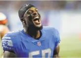  ?? Icon Sportswire 2017 ?? Linebacker Tahir Whitehead, who signed with Oakland after playing for the Lions for six years, says he grew up watching teams coached by Jon Gruden.