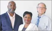  ?? Kim Hairston Baltimore Sun ?? AARON BRYANT, left, Deborah Tulani Salahu-Din and Bill Pretzer of the National Museum of African American History and Culture, set to open in 2016.