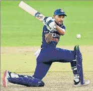  ?? AP ?? India skipper Shikhar Dhawan on way to an unbeaten 86 off 95 balls during the first ODI against Sri Lanka in Colombo.