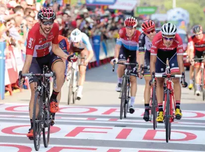  ?? FOTO AFP ?? Pantano fue gran animador de la etapa 19 de la ronda española. Estuvo en la fuga del día y al final arribó segundo, detrás de Thomas De Gendt, quien ya suma victorias en las tres grandes.