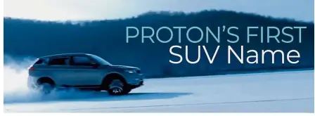  ??  ?? A screengrab from Proton’s video to name its first SUV contest showing a SUV speeding on a frozen lake.