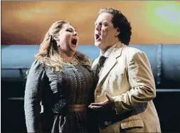  ?? MARTA PÉREZ / EFE ?? La soprano Liudmyla Monastyrsk­a y el tenor Gregory Kunde