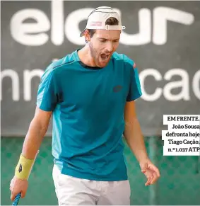  ??  ?? EM FRENTE. João Sousa defronta hoje Tiago Cação, n.º 1.037 ATP