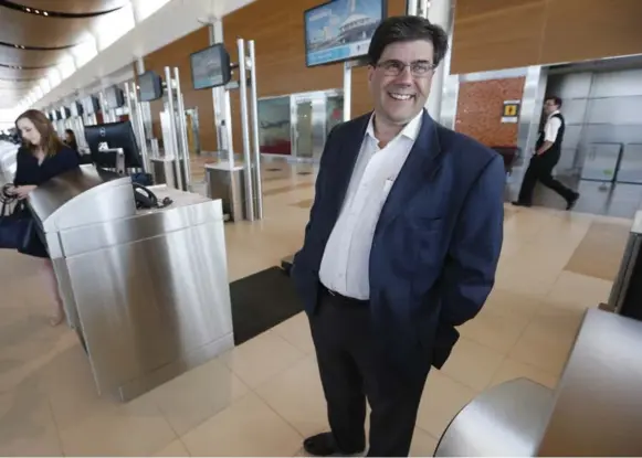  ?? JOHN WOODS/THE CANADIAN PRESS ?? “We have managed to find a way into the marketplac­e under the current constraint­s,” New Leaf CEO Jim Young said. NewLeaf emphasizes it is not an airline, but a travel company.